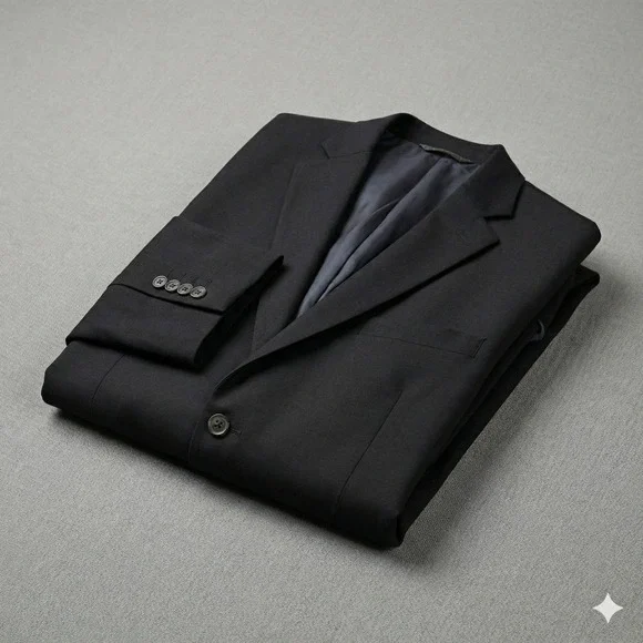 Lauren Ralph Lauren Mens Black Two Button Blazer Suit Jacket Made in Canada - Picture 5 of 16